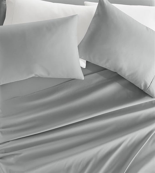 Linen Market Double-Brushed Microfiber California King Sheet Set 4 Piece – Oeko-TEX Certified Ultra Soft & Wrinkle-Free - 16" Deep Pocket Sheets Easy Care Cal-King Size - Light Gray
