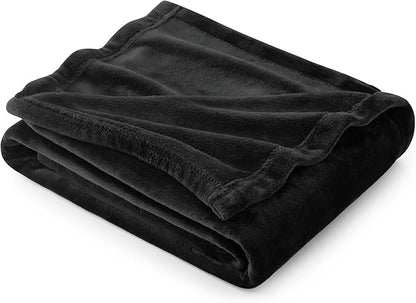 Bedsure GentleSoft Fleece Throw Blanket for Couch Black - Lightweight Plush Fuzzy Cozy Soft Halloween Blankets and Throws for Sofa, 50x60 inches