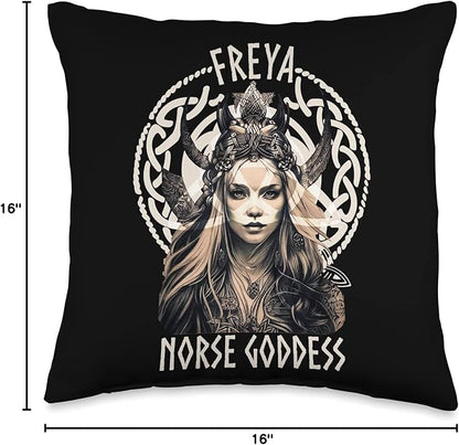 Freya Norse Goddess Scandinavian Viking Mythology Throw Pillow