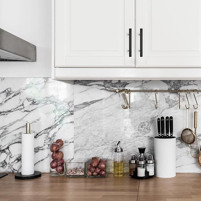Ravinte Cabinet Handles 20 Pack - 3-1/2 Inch Matte Black Square Pulls, 6 Inch Overall Length - Kitchen Hardware Drawer Pulls