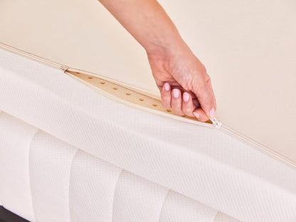 Pure Green Natural Latex Mattress Topper w/Luxury Cover - Medium Firmness - 1 Inch - Twin Size (GOLS Certified Organic)