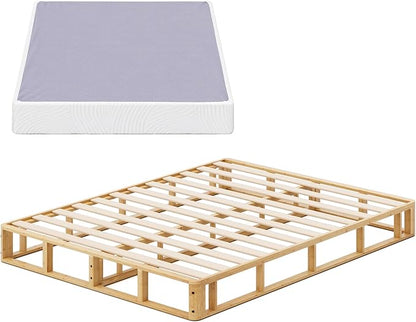 ZINUS Edgar 8 Inch Bamboo Box Spring, Mattress Foundation, Sturdy Bamboo Structure, Low Profile, Easy Assembly, Queen