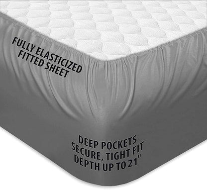 COONP California King Mattress Topper, Extra Thick Pillowtop, Cooling Plush Mattress Pad Cover Bed Topper Protector with 8-21 Inch Deep Pocket (Grey, California King)