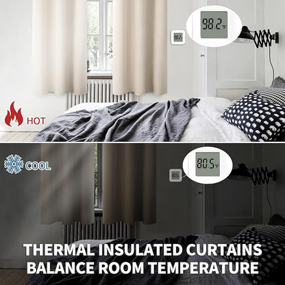 BGment Blackout Curtains - Grommet Thermal Insulated Room Darkening Bedroom and Living Room Curtains, Set of 2 Panels (70 x 84 Inch, Champagne)