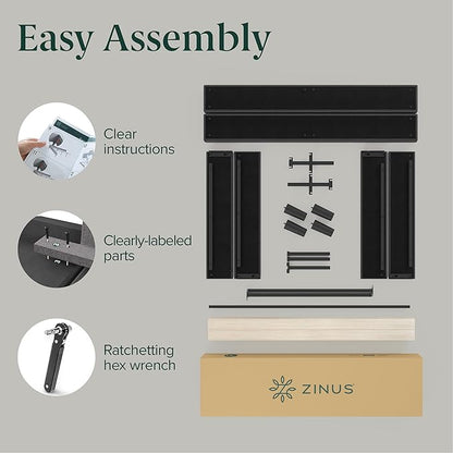ZINUS Curtis Upholstered Platform Bed Frame, Mattress Foundation, Wood Slat Support, No Box Spring Needed, Eco Friendly WonderBox (TM) Packaging, Dark Grey, Queen