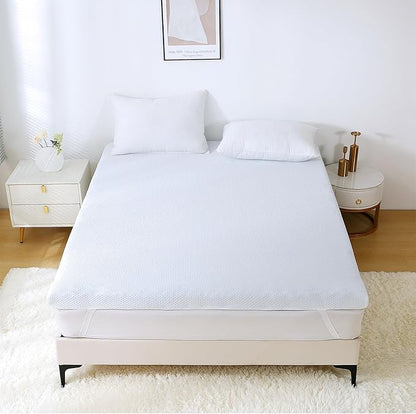 MUXHOMO 3 Inch 7-Zone Queen Mattress Topper, Egg Crate Foam Mattress Topper Queen Size for Back Pain, Lavender Cooling Gel Infused Bed Pad, CertiPUR-US and Oeko-TEX Certification (60"×80")