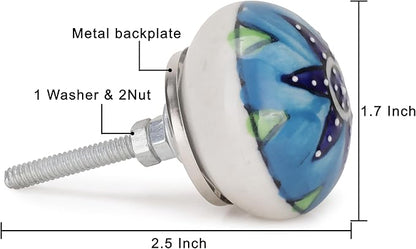 Cabinet Multicolor Assorted Ceramic Drawer Pull Handle Kitchen Cupboard Wardrobe Knob Boho Room Decorative Furniture Hardware Dresser Drawers Knobs-Pack of 25