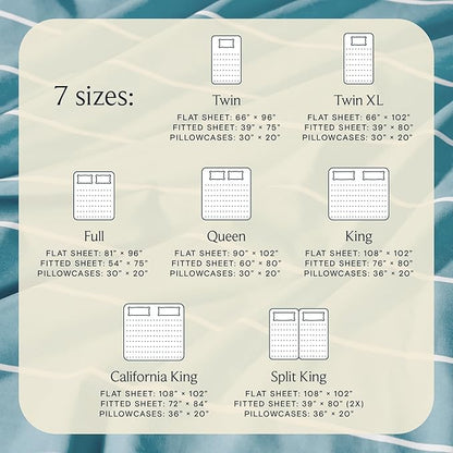 LuxClub 4 PC Queen Size Sheet Set Bed Sheets, Breathable Luxury Deep Pockets Wrinkle Free Cooling Sheets Machine Washable Hotel Bedding (Queen, Striped Light Blue)
