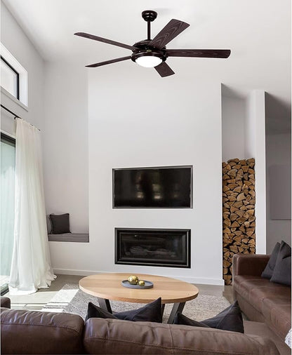 Westinghouse 7307200 Comet, Transitional Dimmable LED Ceiling Fan with Light, 52 Inch, Espresso Finish, Frosted Glass