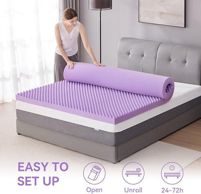 SINWEEK 3 Inch Egg Crate Memory Foam Mattress Topper Twin XL, Twin Extra Long Mattress Pads for College Dorm Single Bed, Pressure Relieve CertiPUR-US Certified,39x80 Inches