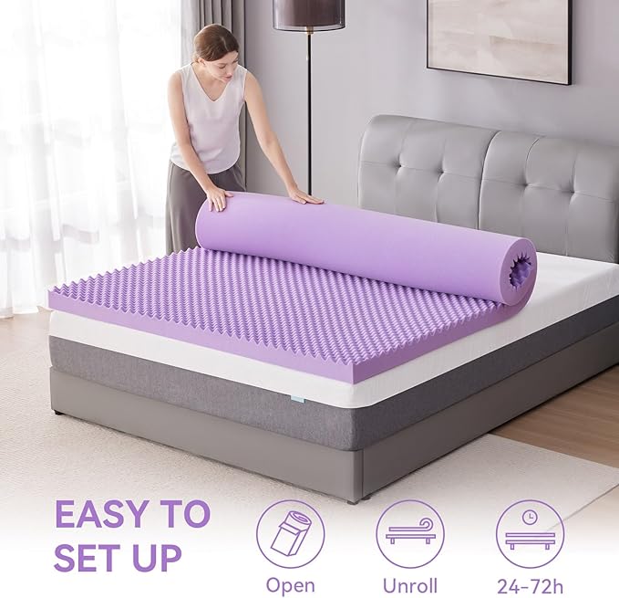 SINWEEK 3 Inch Egg Crate Memory Foam Mattress Topper Twin Size, Soft Mattress Pad for Back Pain Relief, Bed Topper, CertiPUR-US Certified