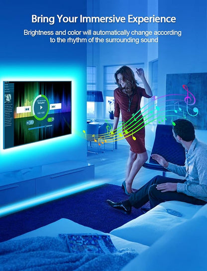 MATICOD LED Lights for TV Led Backlight, 16.4ft RGB Led Strip Lights for TV Lights Behind, USB Led Light Strip for 55-70in TV, Bluetooth APP Control Music Sync Ambient Lighting for Gaming Room