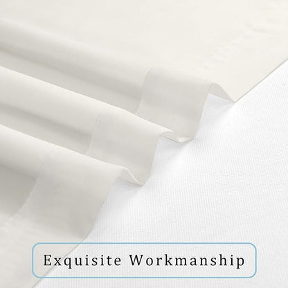 OWENIE Sheer Curtains 90 Inches Long, Elegant Sheer Curtains for Bedroom, Window Voile Sheer Curtain Panels/Drapes/Treatment for Living Room, 2Pcs, Each 42" W x 90" L, Ivory