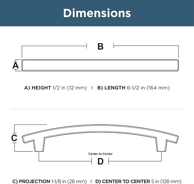 Franklin Brass (10-Pack) – Champagne Bronze Cabinet Handles, 5-1/16 Inch Hole Center, Pulls for Drawers, Kitchen Cabinet Door, Dressers | Pierce