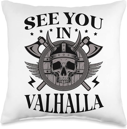 See You In Valhalla Scandinavian Pagan Norse Viking Throw Pillow