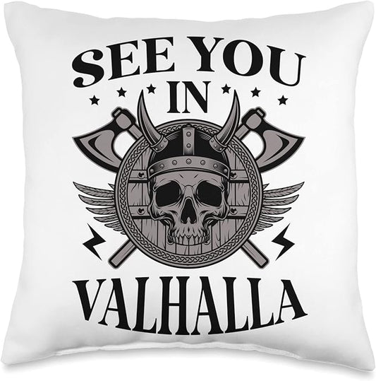 See You In Valhalla Scandinavian Pagan Norse Viking Throw Pillow
