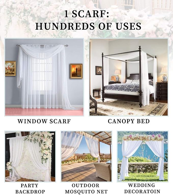Warm Home Designs Standard Length Green Teal Sheer Window Scarf. Valance Scarves are 54 X 144 Inches. Great As Wedding Arch Draping Fabric, Bed Canopy Or for Decorative Project. AM Teal 144"