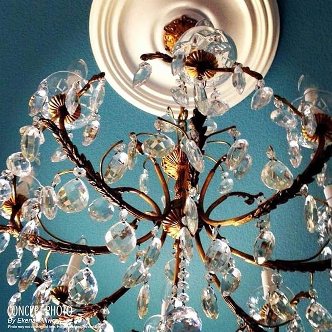Ekena Millwork CM12BRMMF 12 1/2"OD X 3 7/8"ID X 3/4"P Bradford Ceiling Medallion Fits Canopies Up to 6 5/8", Mississippi Mud