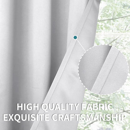 BGment Room Darkening Curtains 54 Inches Long - Grommet Thermal Insulated Drapes Window Treatment Curtains for Bedroom, 2 Panels, 52 x 54 Inch, Greyish White