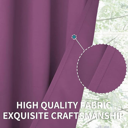 BGment Room Darkening Curtains 84 Inches Long - Grommet Thermal Insulated Drapes Window Treatment Curtains for Bedroom, 2 Panels, 52 x 84 Inch, Eggplant Purple