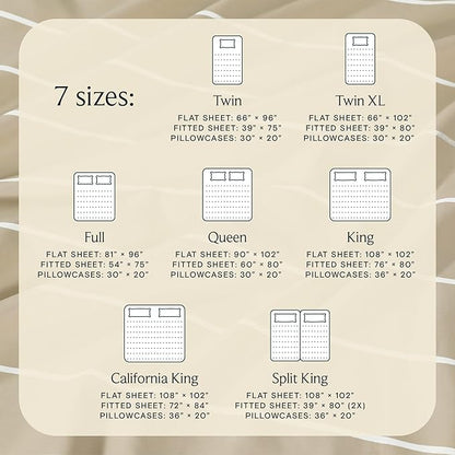 LuxClub 4 PC King Size Sheet Set Bed Sheets, Breathable Luxury Deep Pockets Wrinkle Free Cooling Sheets Machine Washable Hotel Bedding (King, Striped Cream)