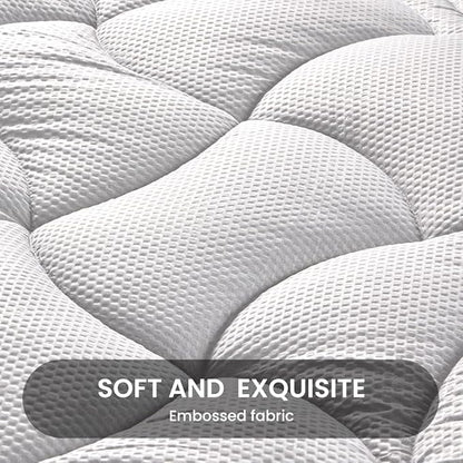 SLEEP ZONE King Size Cooling Mattress Pad, Premium Zoned Quilted Fitted Mattress Topper, Elastic Mattress Protector Cover, Machine Wash Durable, Deep Pocket 8-21 inch, Silver Grey, King