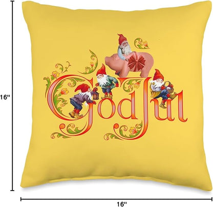Scandinavian Christmas God Jul Marzipan Pig Throw Pillow