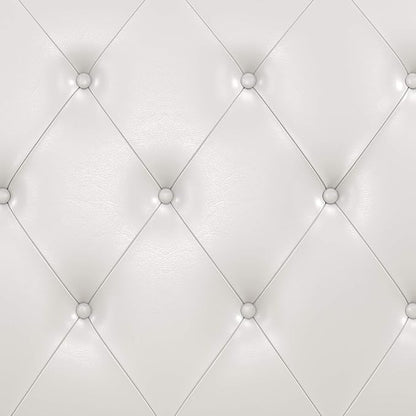 DHP Dakota Upholstered Platform Bed with Diamond Button Tufted Headboard and Footboard, No Box Spring Needed, King, White Faux Leather
