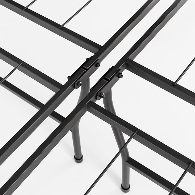 Best Price Mattress 18 Inch Metal Platform Beds w/ Heavy Duty Steel Slat Mattress Foundation (No Box Spring Needed), Black