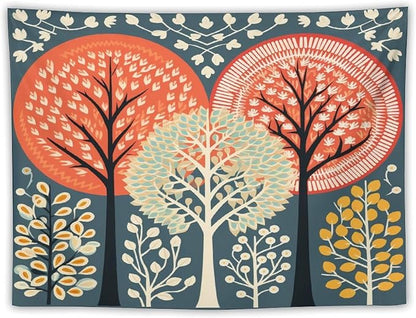 MaSiledy Shabby Chic Trees Tapestry Wall Hanging Nature Themed Autumn Aesthetic Bedroom Tapestries Landscape Tapestry Wall Hanging for Bedroom 30"x40" Xmas Wall Hanging Polyester Tapestries