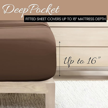 Linen Market Brushed Microfiber Twin Sheet Set 3 Piece – Oeko-TEX Certified Ultra Soft & Wrinkle-Free - 16" Deep Pocket Sheets - Easy Care Twin Size - Taupe
