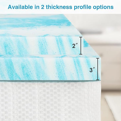 Mattress Topper, Twin XL Cooling Memory Foam Bed Toppers, 2 Inch Soft Mattress Pads for Sleeper Sofa, RV, Camper, CertiPUR-US Certified
