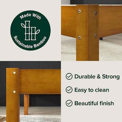 ZINUS Ellie 14 Inch Twin Bamboo Platform Bed Frame, Wood Slat Support, No Box Spring Needed, Easy Assembly, Brown