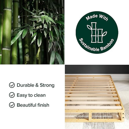 ZINUS Edgar 4 Inch Bamboo Box Spring, Mattress Foundation, Sturdy Bamboo Structure, Low Profile, Easy Assembly, Twin
