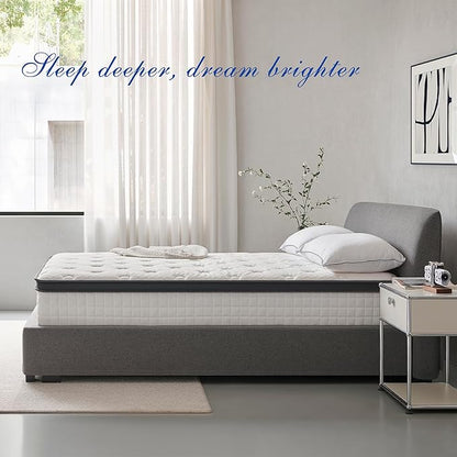 California King Mattress 14 Inch, Hybrid Cal King Size Mattress in a Box, Medium Feel, 3 Layer Premium Foam with Pocket Springs for Motion Isolation and Pressure Relieve, 84"x72"x14", 100-Night Trial