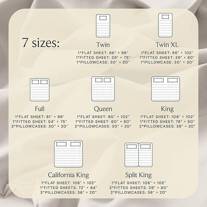 LuxClub 4 PC Sheet Set Bed Sheets Deep Pockets 16" Eco Friendly Wrinkle Free Cooling Machine Washable Hotel Bedding Silky Soft - Linen King