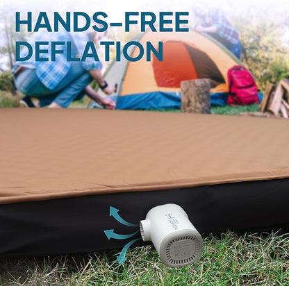 LOSTHORIZON Air & Foam Camping Mattress, Self-Inflating Sleeping Pad, 4.5" Thick, with Air Pump, Cot
