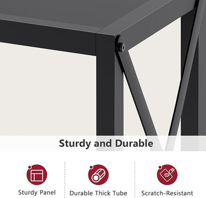 Tajsoon Console Table, 2-Tier Entryway Table, 41.8”L Narrow Sofa Tables with Shelves, Behind The Couch, for Entrance, Hallway, Living Room, Foyer, Corridor, Office, Black