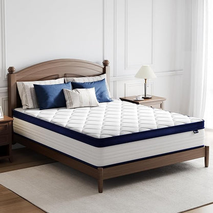 Avenco Queen Mattress, 14 inch Queen Size Mattress with Smarts™ Coil Individual Pocket Spring for Silent Sleep and Strong Edge Support, CertiPUR-US Certified, Mattresses in a Box