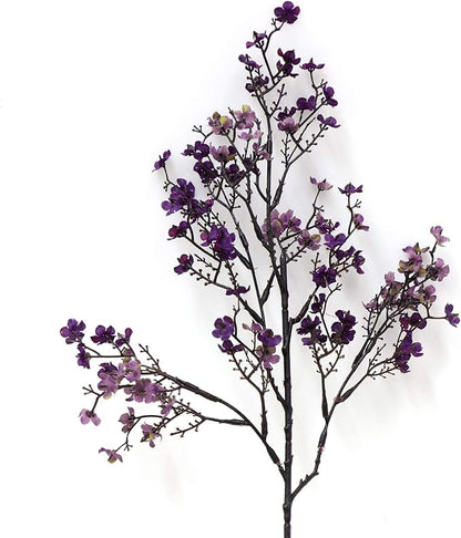 JAKY-Global Babys Breath Fabric Cloth Artificial Flowers 6 Bundle European Fake Silk Plants Decor Farmhouse Wedding Party Decoration Bouquets Real Touch DIY Home Garden (Autumn Purple-6pcs)