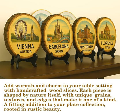 Copenhagen Denmark Souvenir – Nordic Wood Slice Plaque Gift Ideal for Scandinavian Design Lovers & Travel Collectors
