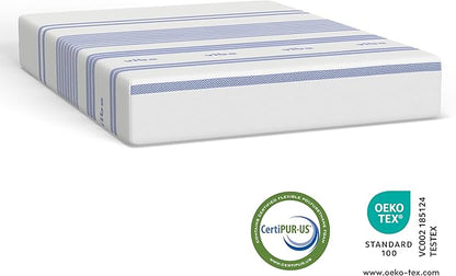 Vibe Gel Memory Foam Mattress, 12-Inch CertiPUR-US Certified Bed-in-a-Box, Twin, White