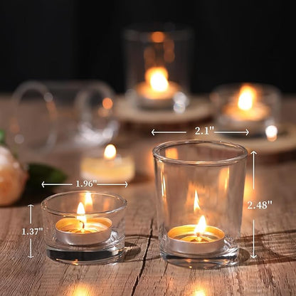 72pcs Clear Assorted Votive Candle Holders, Glass Candle Holder for Wedding Decor, Tealight Candle Holder for Table Centerpiece, and Party Decor