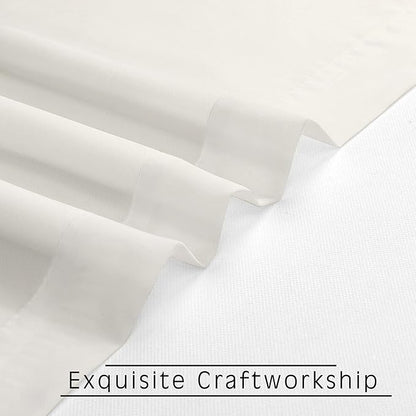 OVZME Ivory Sheer Curtains 63 Inches Long for Bedroom, Rod Pocket Light Weight Soft Voile Drapes Curtains for Basement Bathroom Bedroom Living Room, Each is 42W x 63L