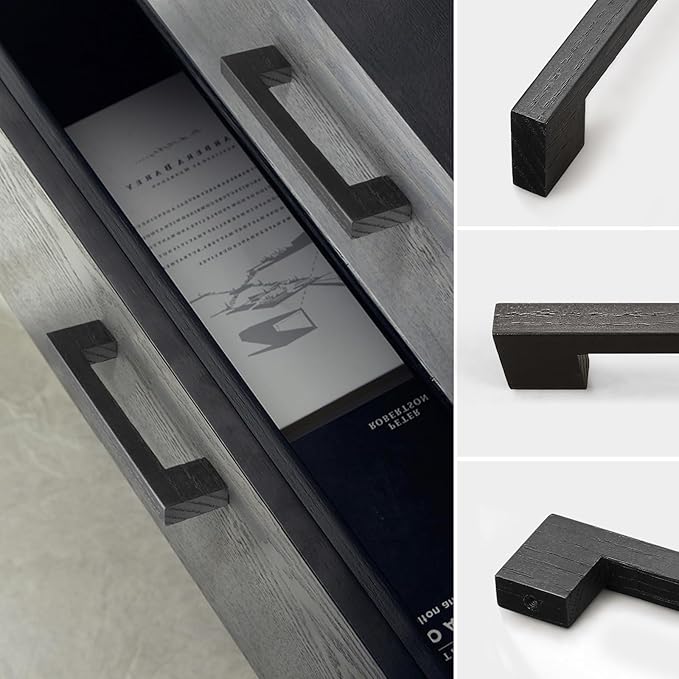 Burlywood Square 7-1/2in 10 pcs Wooden Drawer Pulls Handle pulls for cabinets Kitchen Cabinet Drawer pulls Cabinet Door Pull