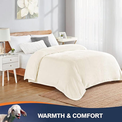 Walensee Fleece Blanket Plush Throw Fuzzy Lightweight (King Size 108x90 Cream) Super Soft Microfiber Flannel Blankets for Couch, Bed, Sofa Ultra Luxurious Warm and Cozy for All Seasons