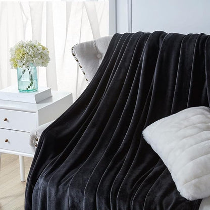 Walensee Fleece Blanket Plush Throw Fuzzy Lightweight (California King Size 108x102black) Super Soft Microfiber Cal King Size Flannel Blankets for Couch, Bed, Sofa Warm and Cozy for All Seasons