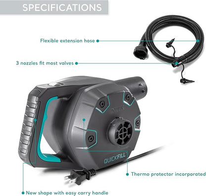 Intex Quick Fill 120 Volt AC Electric 38.9 CFM Inflatable Float & Air Bed Pump