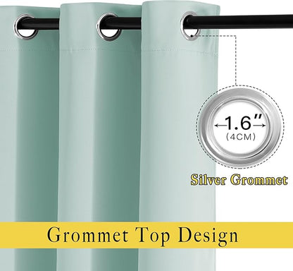 NICETOWN Blackout Curtain Panels 72 - Window Treatment Energy Saving Thermal Insulated Solid Grommet Blackout Drapes for Living Room (Aqua Blue, 1 Pair, 46 by 72-Inch)