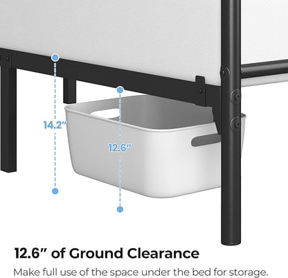 Yaheetech Full Size Metal Platform Bed Frame with Simple Headboard and Footboard, Mattress Foundation for Under Bed Storage, Steel Slat Support, No Box Spring Needed, Easy Assembly, Black